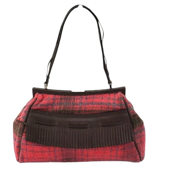 Cole Haan Pink Plaid Clutch EUC - Picture 1 of 7